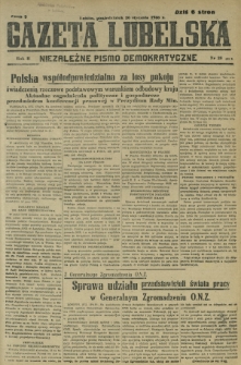 Gazeta Lubelska : niezależne pismo demokratyczne. R. 2, nr 28=337 (28 stycznia 1946)