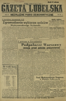 Gazeta Lubelska : niezależne pismo demokratyczne. R. 2, nr 33=342 (2 lutego 1946)
