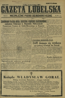 Gazeta Lubelska : niezależne pismo demokratyczne. R. 2, nr 36=345 (5 lutego 1946)