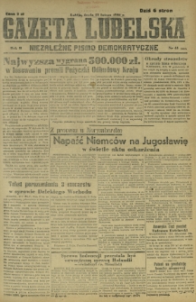 Gazeta Lubelska : niezależne pismo demokratyczne. R. 2, nr 44=353 (13 lutego 1946)