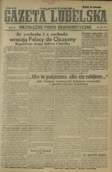 Gazeta Lubelska : niezależne pismo demokratyczne. R. 2, nr 59=368 (28 lutego 1946)