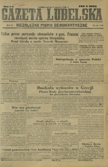 Gazeta Lubelska : niezależne pismo demokratyczne. R. 2, nr 67=377 (9 marzec 1946)