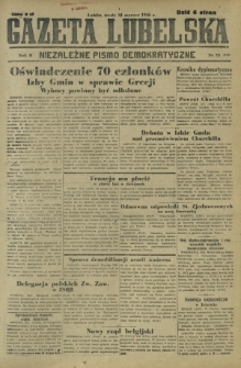 Gazeta Lubelska : niezależne pismo demokratyczne. R. 2, nr 72=381 (13 marzec 1946)