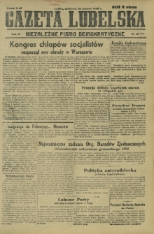 Gazeta Lubelska : niezależne pismo demokratyczne. R. 2, nr 83=392 (24 marzec 1946)