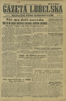 Gazeta Lubelska : niezależne pismo demokratyczne. R. 2, nr 86=395 (27 marzec 1946)