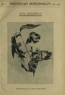 Przegląd Ogrodniczy R. 11, Nr 1 (1928)