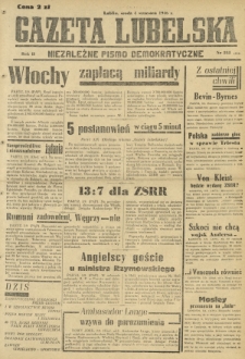 Gazeta Lubelska : niezależne pismo demokratyczne. R. 2, nr 243=552 (4 wrzesień1946)