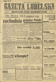 Gazeta Lubelska : niezależne pismo demokratyczne. R. 2, nr 246=555 (7 wrzesień 1946)