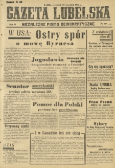 Gazeta Lubelska : niezależne pismo demokratyczne. R. 2, nr 251=560 (12 wrzesień 1946)