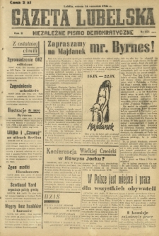Gazeta Lubelska : niezależne pismo demokratyczne. R. 2, nr 253=562 (14 wrzesień 1946)