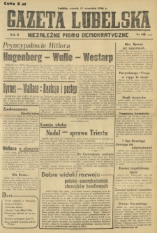 Gazeta Lubelska : niezależne pismo demokratyczne. R. 2, nr 256=565 (17 wrzesień 1946)