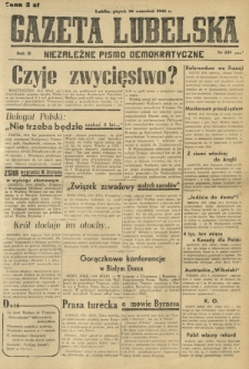 Gazeta Lubelska : niezależne pismo demokratyczne. R. 2, nr 259=568 (20 wrzesień 1946)
