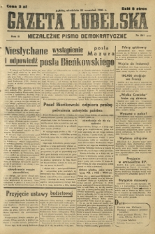 Gazeta Lubelska : niezależne pismo demokratyczne. R. 2, nr 261=570 (22 wrzesień 1946)