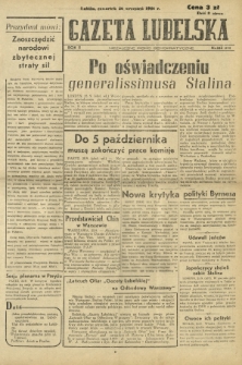 Gazeta Lubelska : niezależne pismo demokratyczne. R. 2, nr 265=574 (26 wrzesień 1946)