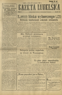 Gazeta Lubelska : niezależne pismo demokratyczne. R. 2, nr 267=576 (28 wrzesień 1946)