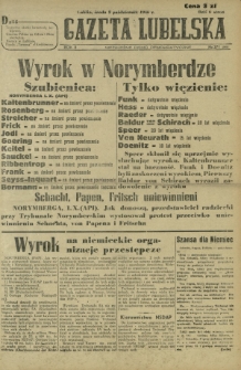 Gazeta Lubelska : niezależne pismo demokratyczne. R. 2, nr 271=580 (2 październik 1946)