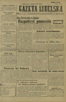 Gazeta Lubelska : niezależne pismo demokratyczne. R. 2, nr 278=587 (9 październik 1946)