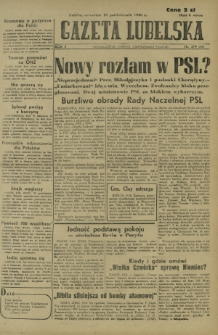 Gazeta Lubelska : niezależne pismo demokratyczne. R. 2, nr 279=588 (10 październik 1946)
