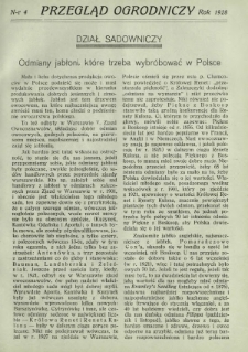 Przegląd Ogrodniczy R. 11, Nr 4 (1928)