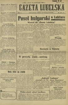 Gazeta Lubelska : niezależne pismo demokratyczne. R. 2, nr 281=590 (12 październik 1946)