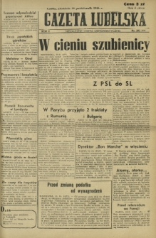 Gazeta Lubelska : niezależne pismo demokratyczne. R. 2, nr 282=591 (13 październik 1946)