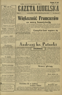 Gazeta Lubelska : niezależne pismo demokratyczne. R. 2, nr 284=593 (15 październik 1946)