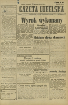 Gazeta Lubelska : niezależne pismo demokratyczne. R. 2, nr 286=595 (17 październik 1946)