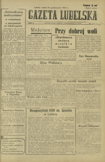 Gazeta Lubelska : niezależne pismo demokratyczne. R. 2, nr 292=601 (23 październik 1946)