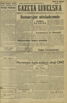 Gazeta Lubelska : niezależne pismo demokratyczne. R. 2, nr 297=606 (28 październik 1946)