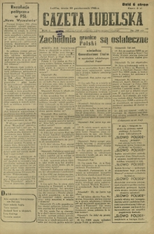 Gazeta Lubelska : niezależne pismo demokratyczne. R. 2, nr 299=608 (30 październik 1946)
