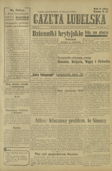 Gazeta Lubelska : niezależne pismo demokratyczne. R. 2, nr 312=621 (11 listopad 1946)