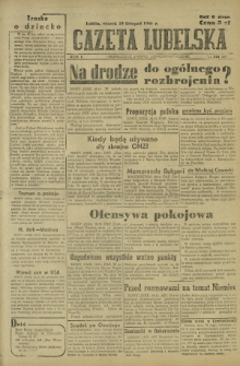 Gazeta Lubelska : niezależne pismo demokratyczne. R. 2, nr 320=629 (19 listopad 1946)
