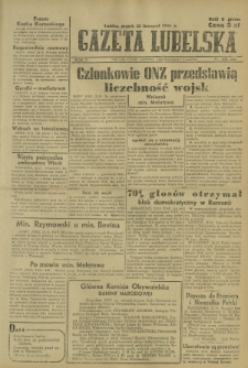 Gazeta Lubelska : niezależne pismo demokratyczne. R. 2, nr 323=632 (22 listopad 1946)