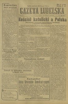 Gazeta Lubelska : niezależne pismo demokratyczne. R. 2, nr 325=634 (24 listopad 1946)
