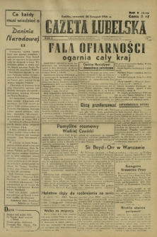Gazeta Lubelska : niezależne pismo demokratyczne. R. 2, nr 329=638 (28 listopad 1946)