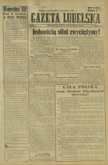 Gazeta Lubelska : niezależne pismo demokratyczne. R. 2, nr 333=642 (2 grudzień 1946)