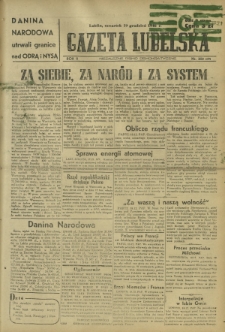 Gazeta Lubelska : niezależne pismo demokratyczne. R. 2, nr 350=659 (19 grudzień 1946)