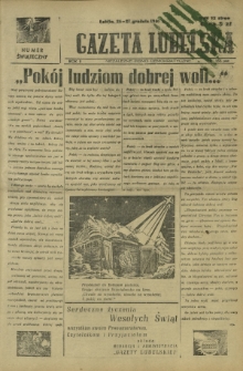 Gazeta Lubelska : niezależne pismo demokratyczne. R. 2, nr 355=664 (24-27 grudzień 1946)