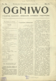 Ogniwo : tygodnik naukowy, społeczny, literacki i polityczny. R. 2, Nr 46 (30 października/12 listopada 1904)