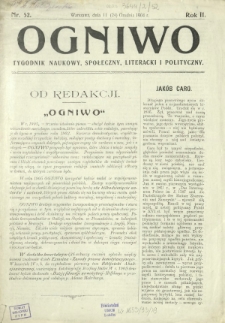 Ogniwo : tygodnik naukowy, społeczny, literacki i polityczny. R. 2, Nr 52 (11/24 grudnia 1904)