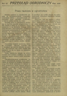 Przegląd Ogrodniczy R. 11, Nr 12 (1928)