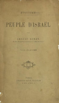 Histoire du peuple d'Israël. T. 5
