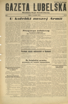 Gazeta Lubelska : niezależny organ demokratyczny. R. 1, nr 27 (2 września 1944)