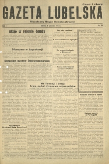 Gazeta Lubelska : niezależny organ demokratyczny. R. 1, nr 33 (9 września 1944)