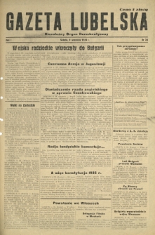 Gazeta Lubelska : niezależny organ demokratyczny. R. 1, nr 34 (9 września 1944)