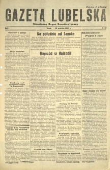 Gazeta Lubelska : niezależny organ demokratyczny. R. 1, nr 43 (20 września 1944)
