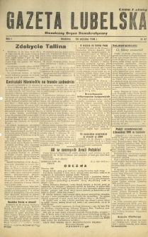 Gazeta Lubelska : niezależny organ demokratyczny. R. 1, nr 47 (24 września 1944)