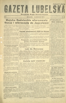 Gazeta Lubelska : niezależny organ demokratyczny. R. 1, nr 54 (2 października 1944)