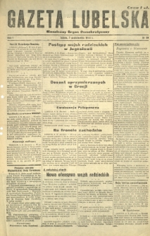 Gazeta Lubelska : niezależny organ demokratyczny. R. 1, nr 59 (7 października 1944)