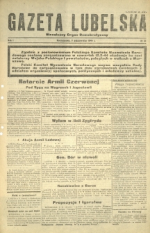 Gazeta Lubelska : niezależny organ demokratyczny. R. 1, nr 61 (9 października 1944)